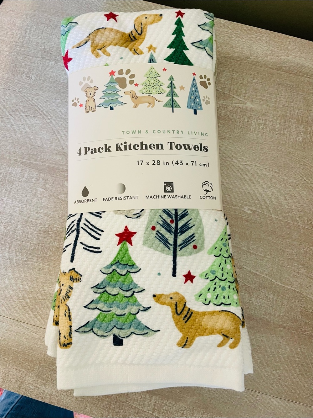 New 4 pk town country dachsund kitchen towels decor dog weiner textiles